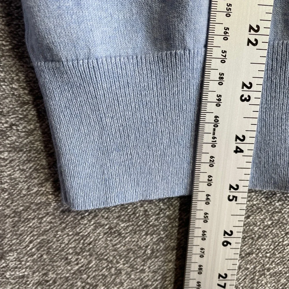 Banana Republic Sweater Blue Mens M Luxury Blend Silk Cotton Cashmere V-Neck
